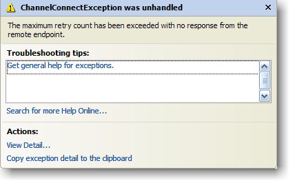 WCF Channel Exception