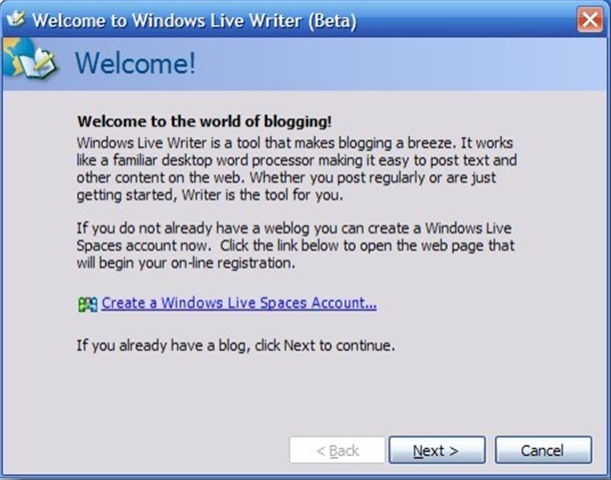 Welcome to Windows Live Writer