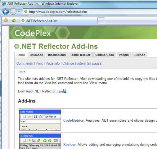 .NET Reflector Add-Ins