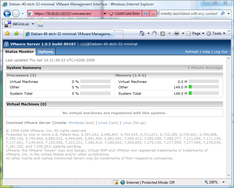 VMware Management Interface