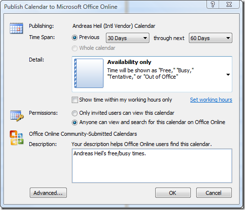 Publishing Calendar Options Publishing Calendar Options