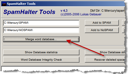 SpamHalter: Merge Word Database