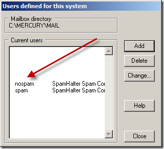 SPAM/NOSPAM Correction Mailbox