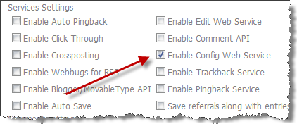 Enable Config Web Service