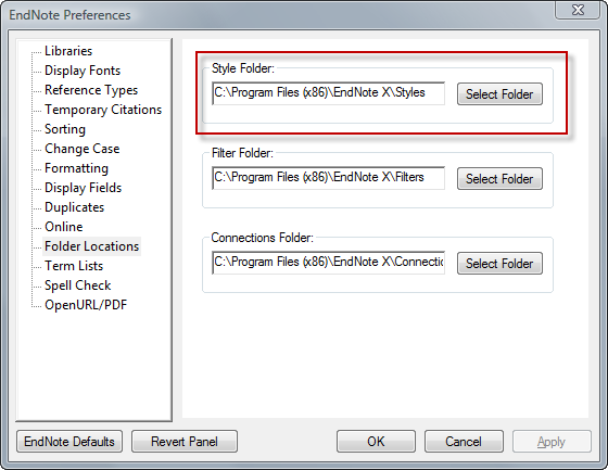 EndNote Styles