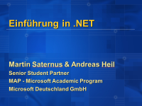 Einführung in .NET Einführung in .NET