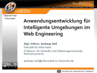 Anwendungsentwicklung fü Intelligente Umgebungen im Web Engineering