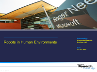 Robots in Human Environments Robots in Human Environments