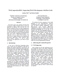 WebComposition/DGS: Supporting Web2.0 Developments with Data Grids