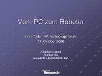 Vom PC zum Roboter Vom PC zum Roboter