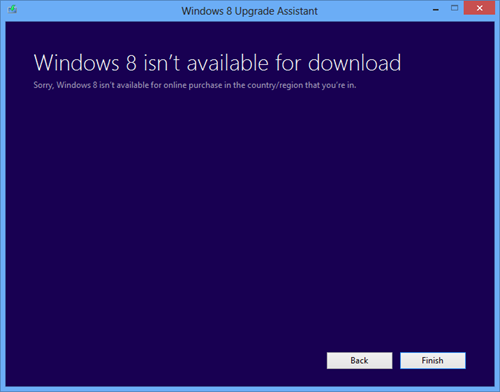 Windows 8 isn't available for download