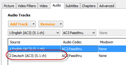 Audio Tracks order