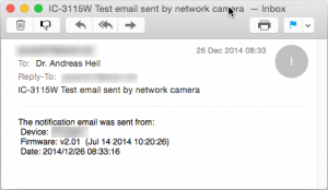 Test Mail from IC 3115W Camera