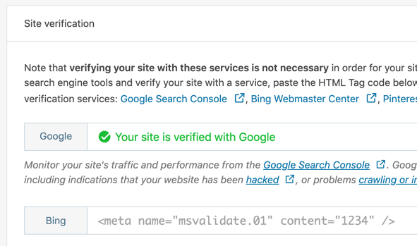 WordPress Jetpack Site verification